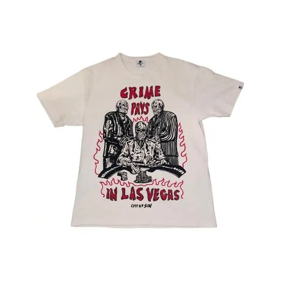 WARREN LOTAS CRIME PAYS LAS VEGAS T-SHIRT SZ EXTRA LARGE XL
